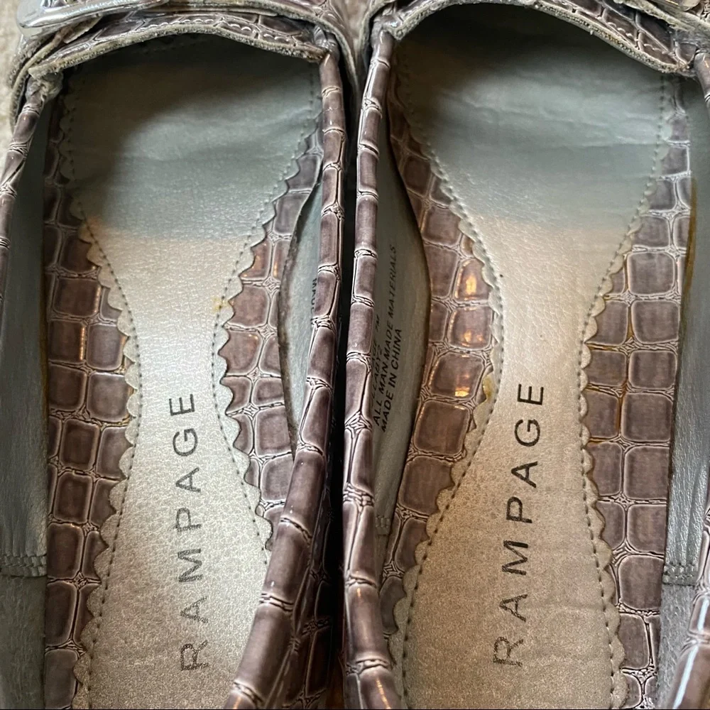 Rampage Gray Faux Croco Moccasin Slip On 7 - Picture 3 of 4
